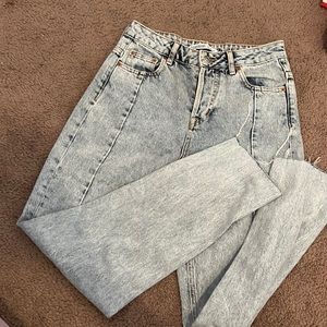 Zara acid wash Hugh rise jeans